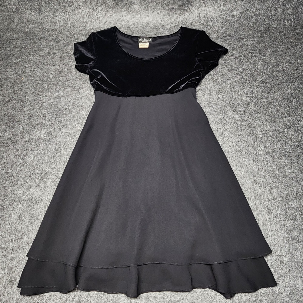Be Smart Vintage Velvet Bodice Chiffon Babydoll 90s Whimsigoth Y2K Dress 5/6
